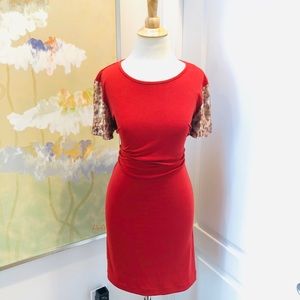 Danny & Nicole Shirt Dress with Sequin Sleeves